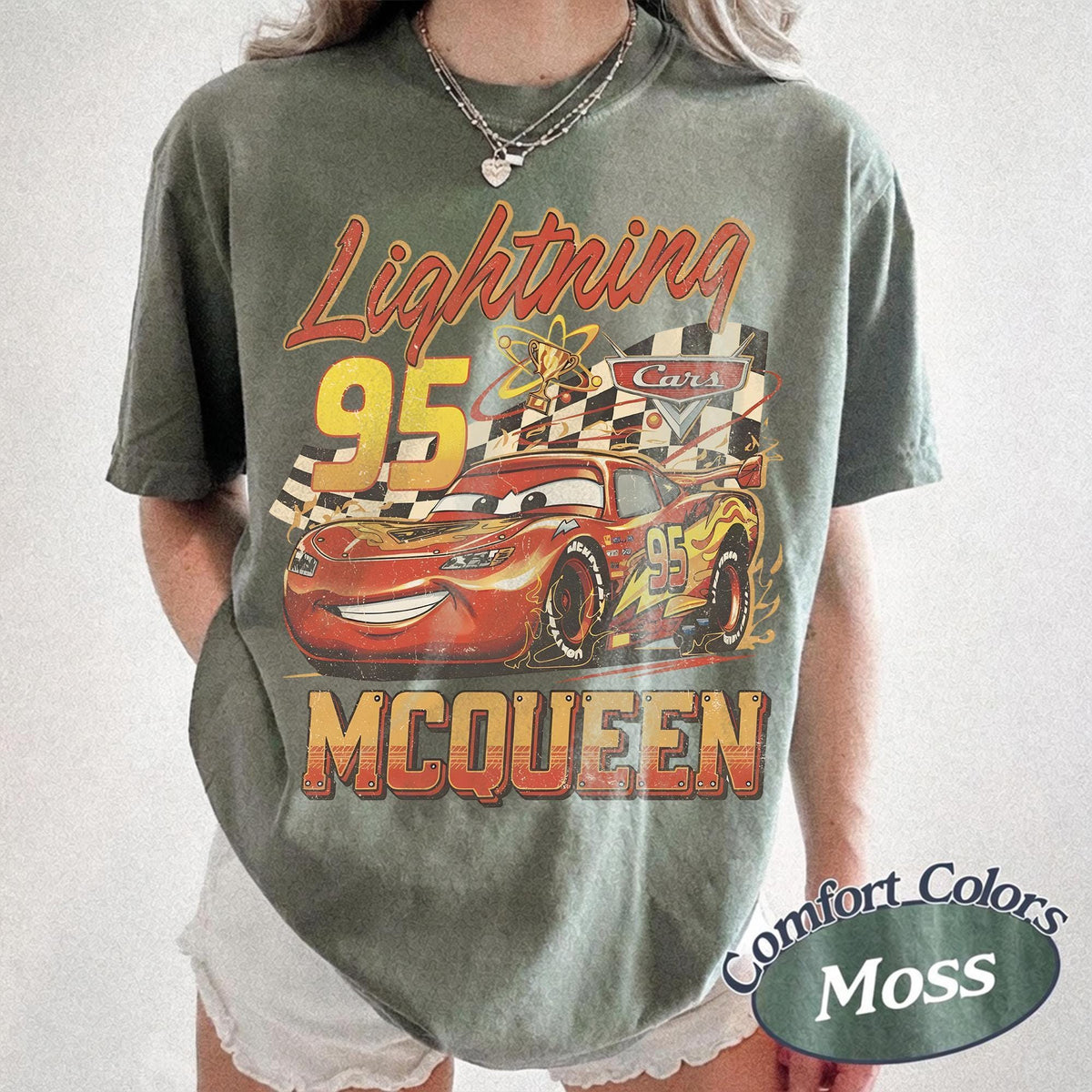 Retro Lightning McQueen Comfort Colors — Bella+Canvas Tee fan art by Snagva (5)