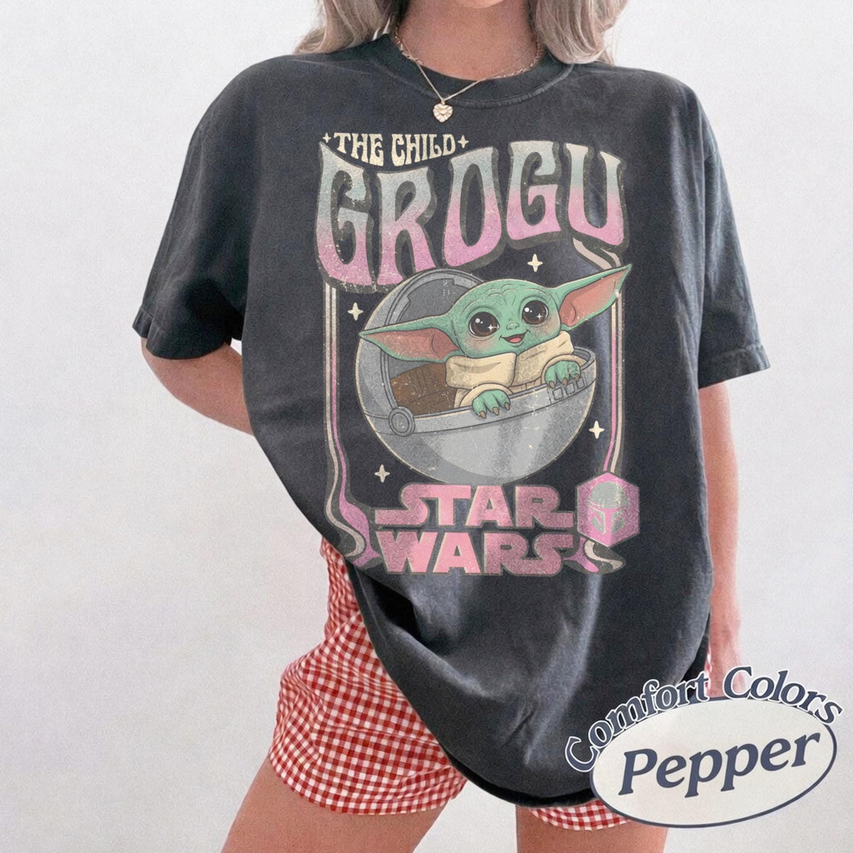 Retro Disney Star Wars Grogu Comfort Colors — Comfort Colors Tee fan art by Snagva (3)