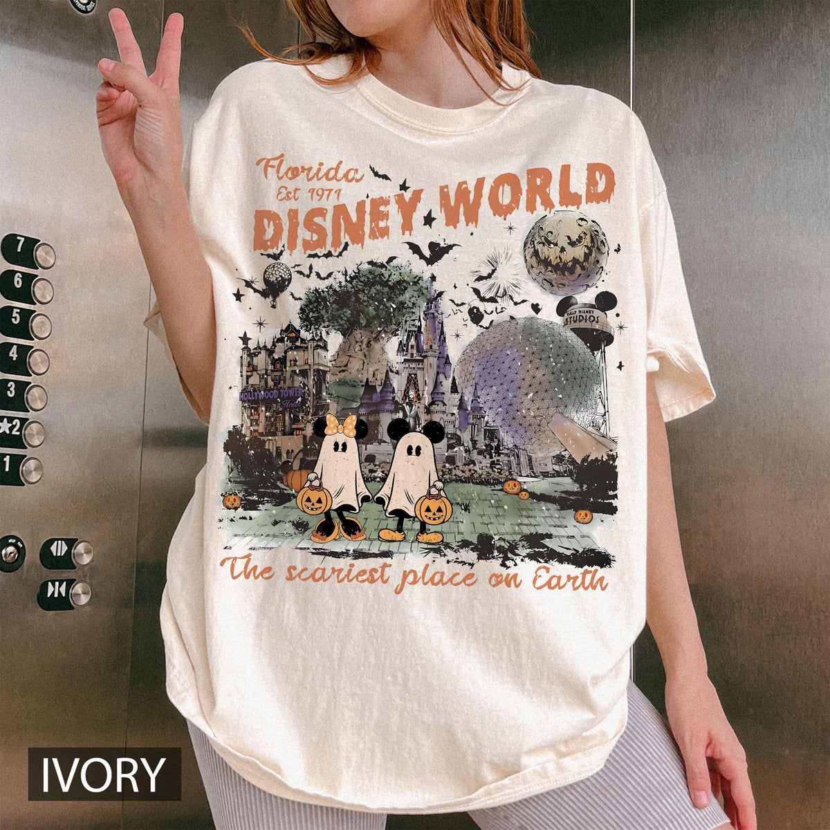 Retro Mickey Ghost Halloween Comfort Colors — Bella+Canvas Tee fan art by Snagva (4)
