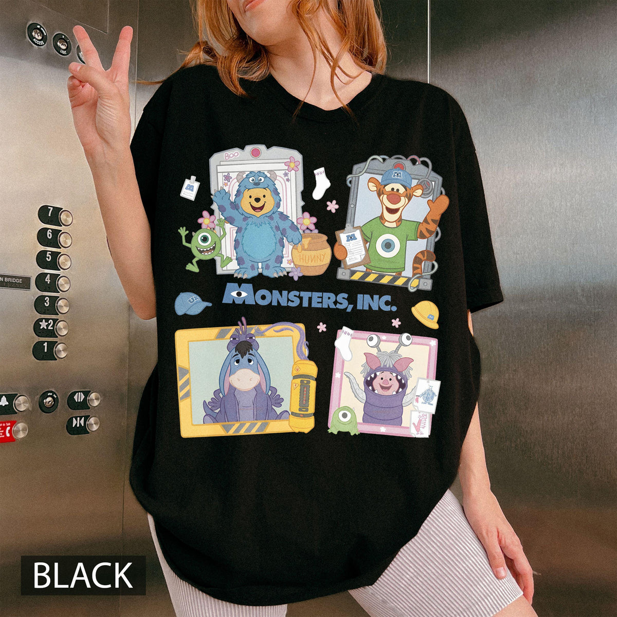 Retro Monsters Inc Winnie The Pooh Comfort Colors — Gildan Hoodie fan art by Snagva (2)