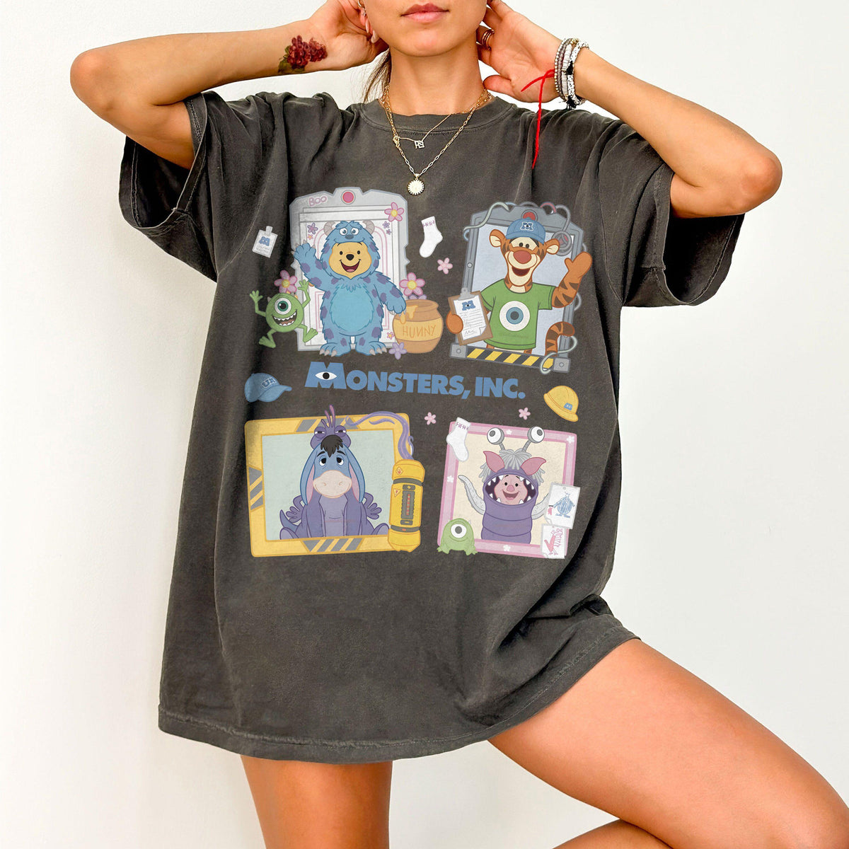 Retro Monsters Inc Winnie The Pooh Comfort Colors — Bella+Canvas Tee fan art by Snagva (4)