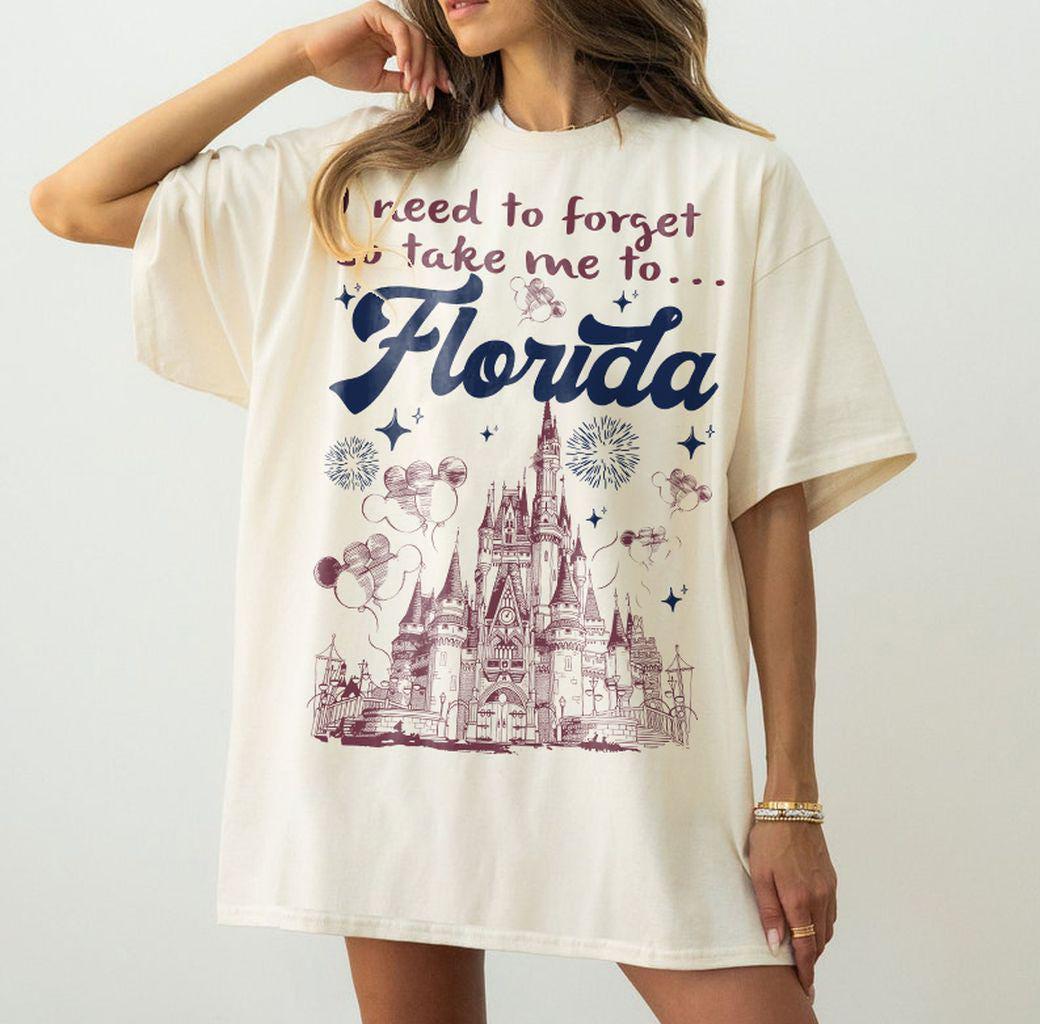 Retro Florida Disney Castle Comfort Colors — Comfort Colors Tee fan art by Snagva (2)
