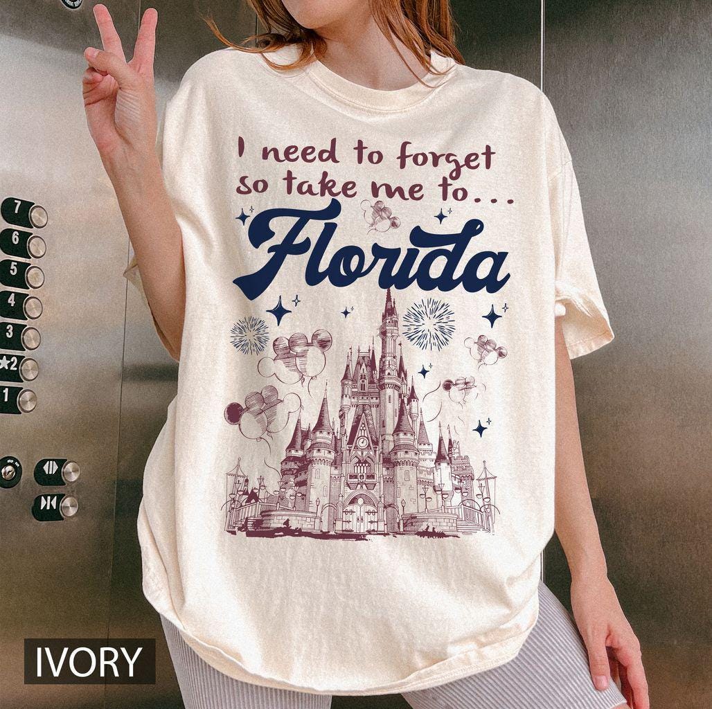 Retro Florida Disney Castle Comfort Colors — Gildan Hoodie fan art by Snagva (5)