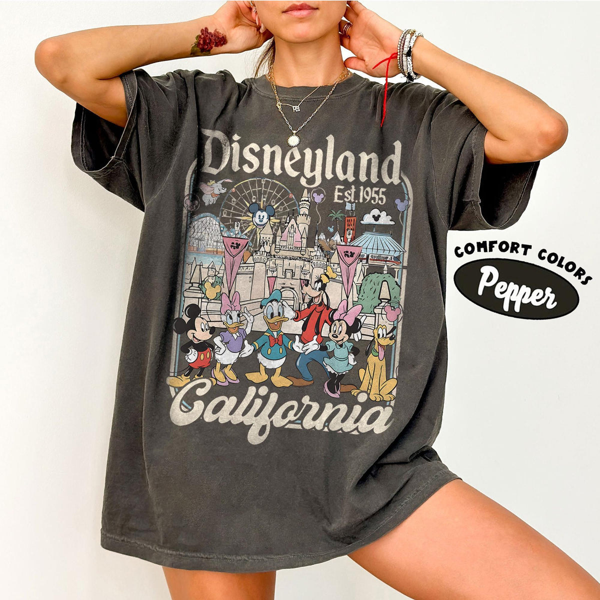 Retro Disneyland California Comfort Colors — Gildan Hoodie fan art by Snagva (6)