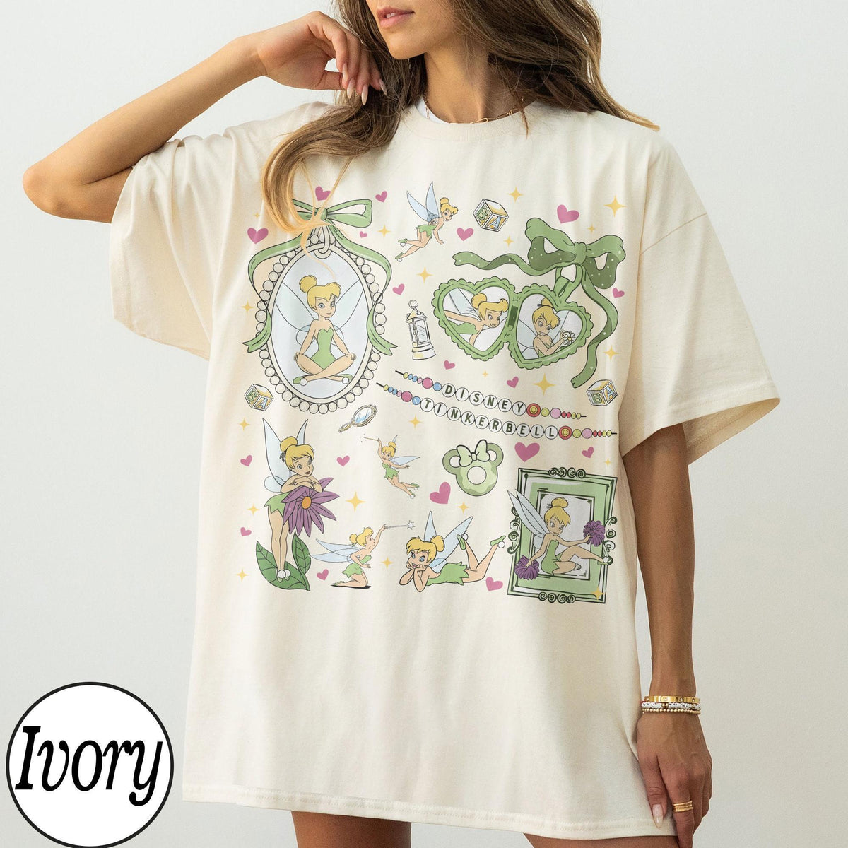 Coquette Tinker Bell Shirt Cute Bows Disney Fairy — Gildan Hoodie fan art by Snagva