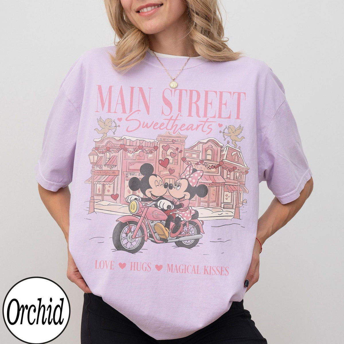 Comfort Colors Mickey Minnie Main Street Sweethearts Valenti — Bella+Canvas Tee fan art by Snagva (4)