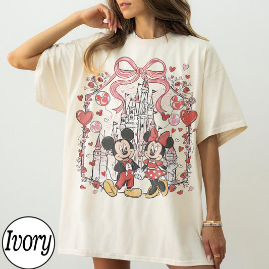 Comfort Colors Mickey Minnie Coquette Valentine Castle — Bella+Canvas Tee