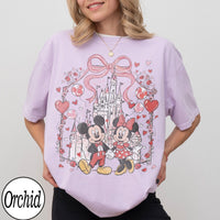 Comfort Colors Mickey Minnie Coquette Valentine Castle — Bella+Canvas Tee fan art by Snagva (5)