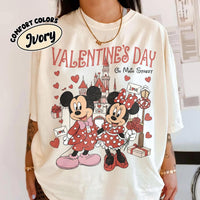 Retro Mickey & Minnie Valentine Couple Shirts — Bella+Canvas Tee fan art by Snagva