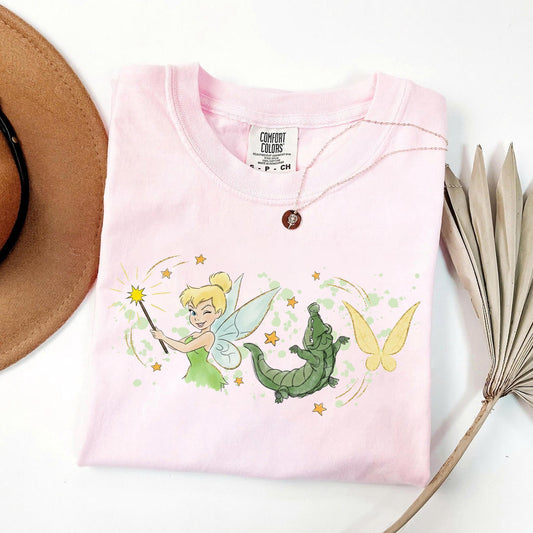 Comfort Colors Peter Pan Tinker Bell Watercolor Sketch — Gildan Sweatshirt