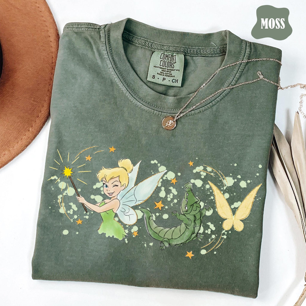 Comfort Colors Peter Pan Tinker Bell Watercolor Sketch — Gildan Hoodie fan art by Snagva (3)