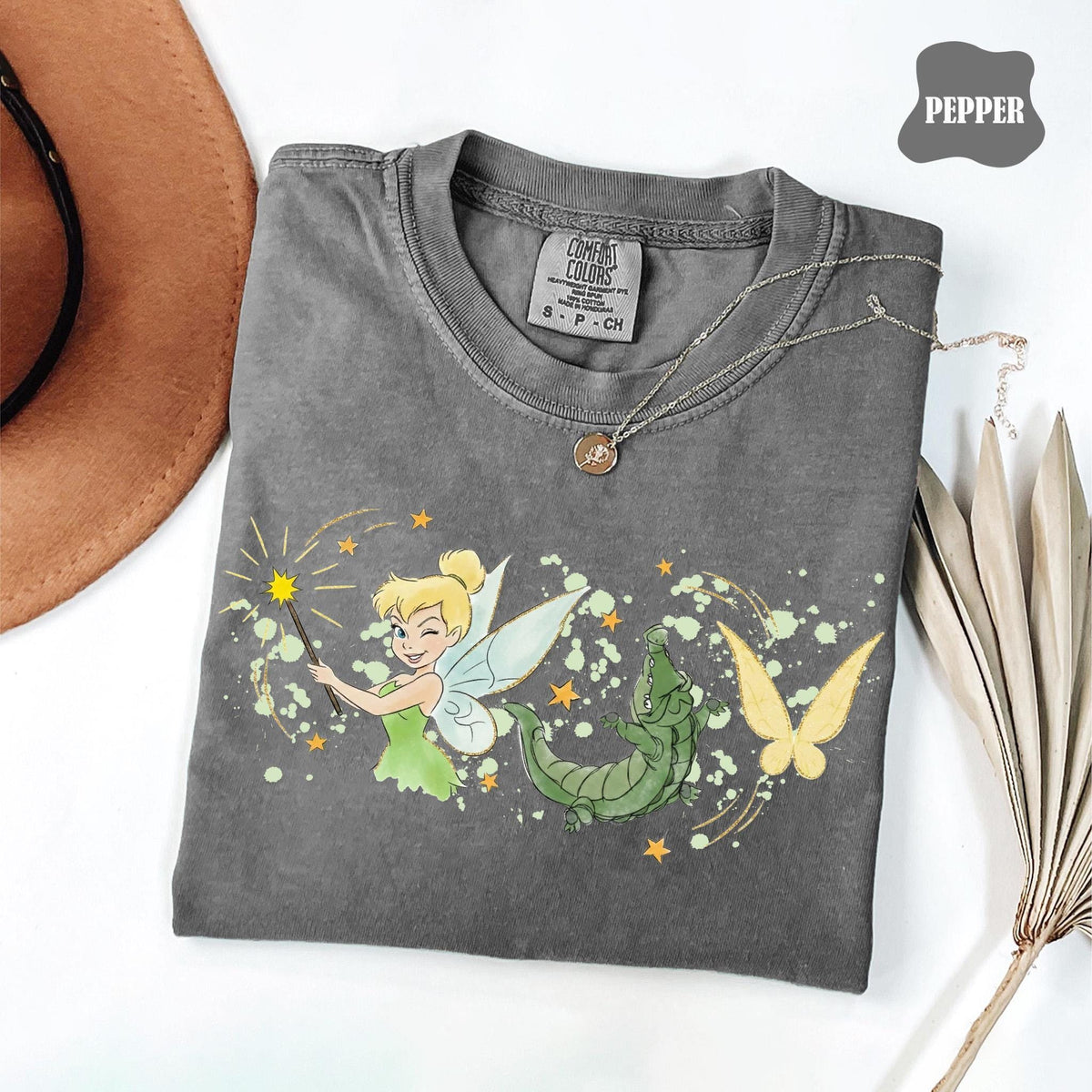 Comfort Colors Peter Pan Tinker Bell Watercolor Sketch — Gildan Hoodie fan art by Snagva (5)