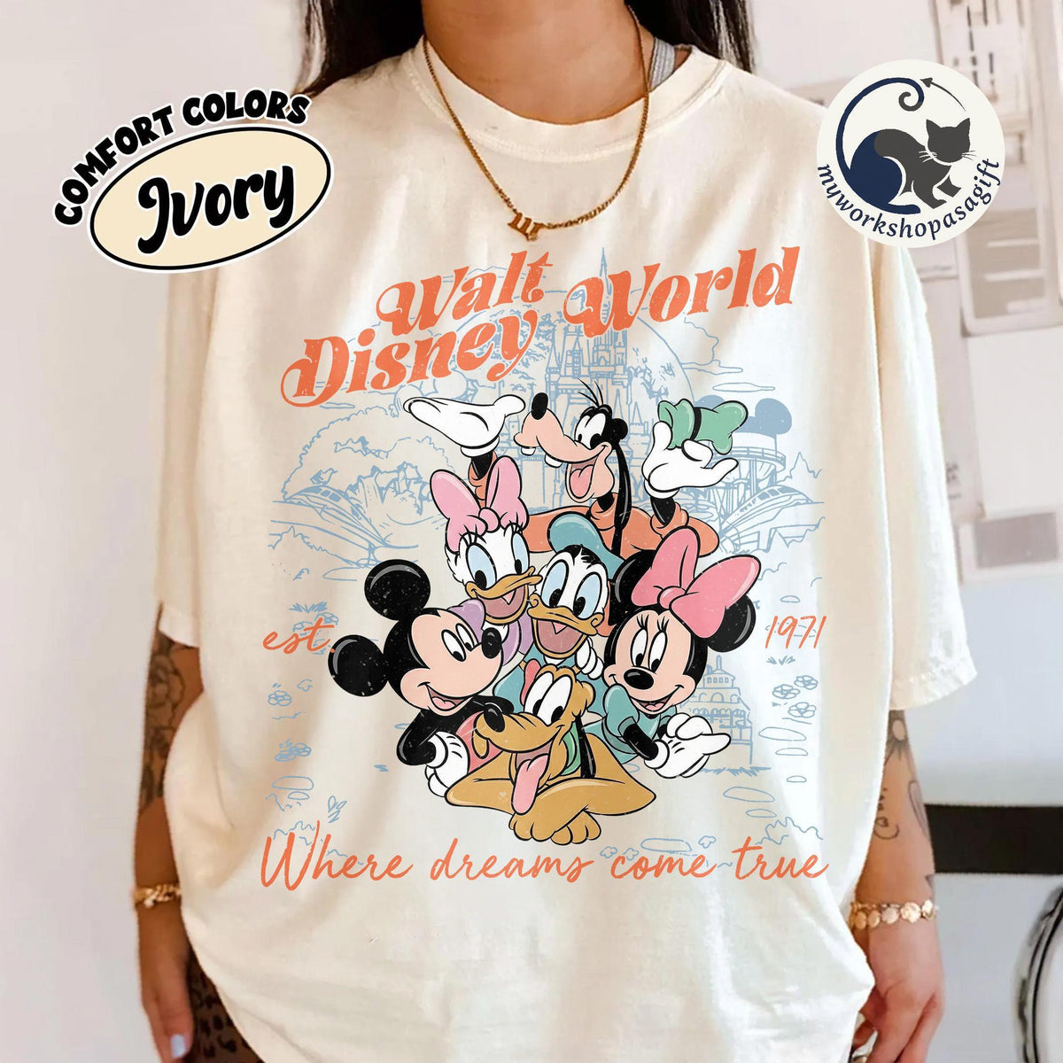 Retro Comfort Colors Mickey & Friends — Gildan Sweatshirt fan art by Snagva