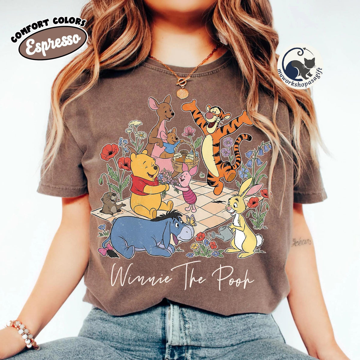 Retro Comfort Colors Coquette Winnie the Pooh & Friends — Gildan Sweatshirt fan art by Snagva (3)