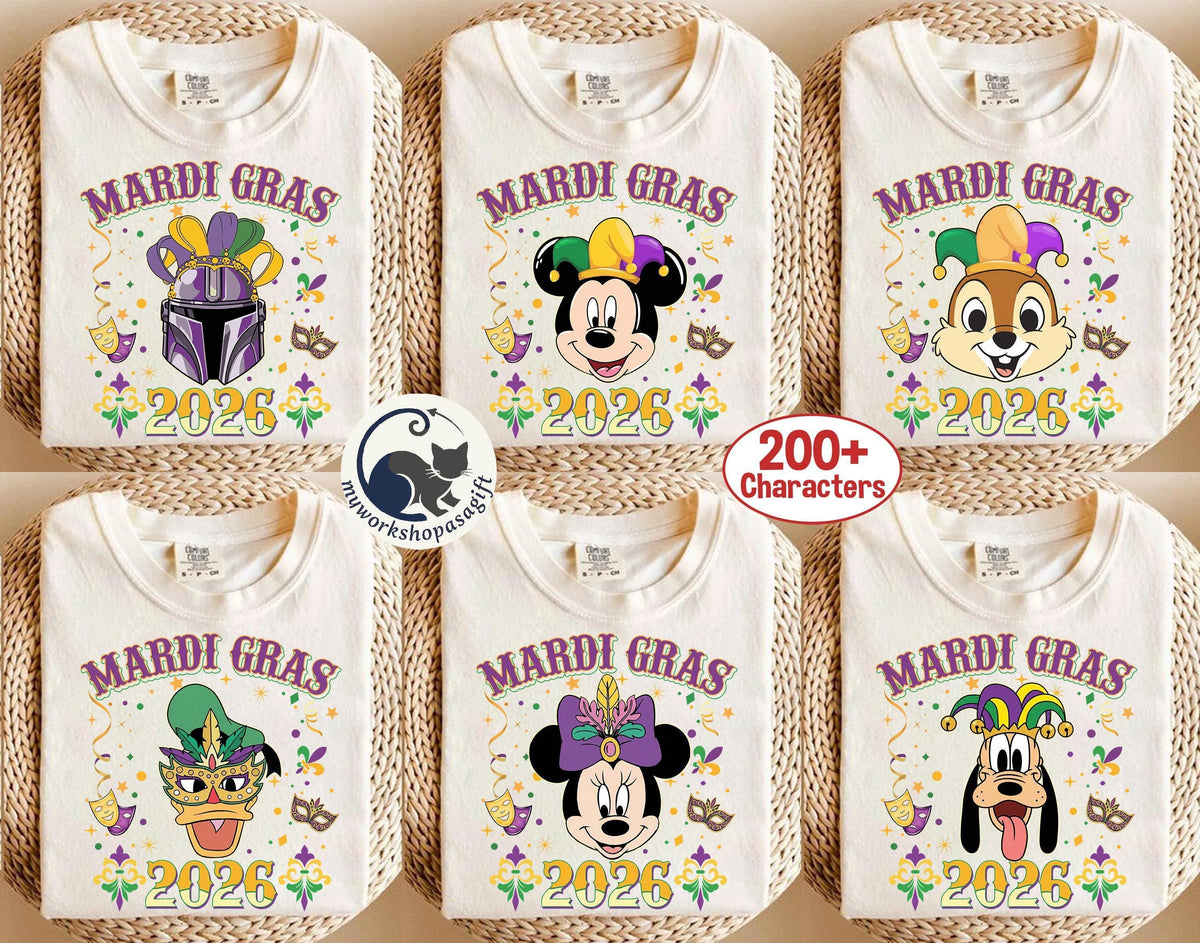 Personalized Mickey & Friends Disney Mardi Gras Shirts — Gildan Sweatshirt fan art by Snagva
