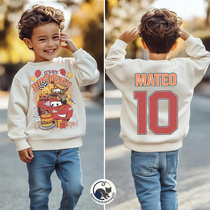 Custom Lightning McQueen Birthday — Bella+Canvas Tee fan art by Snagva