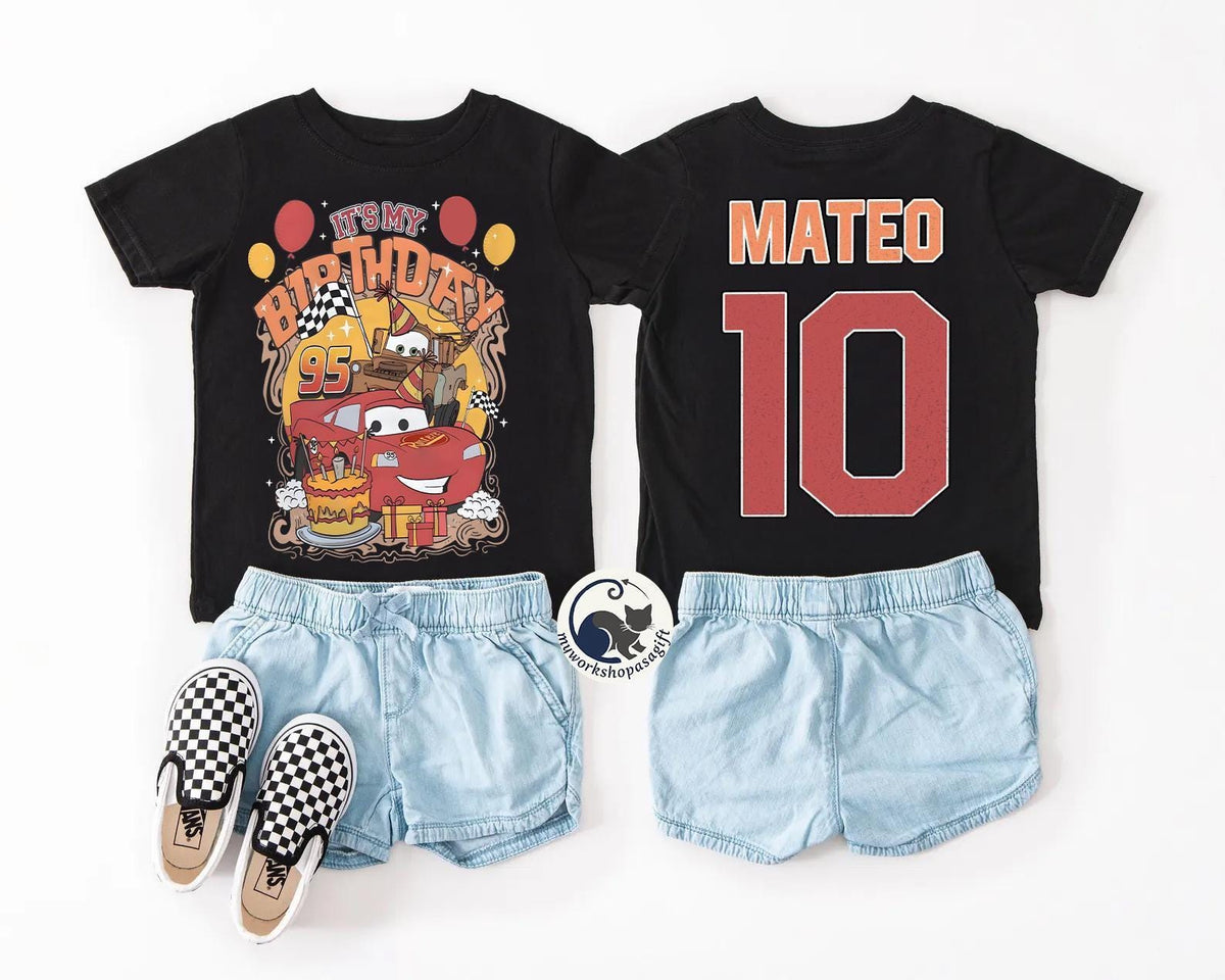 Custom Lightning McQueen Birthday — Comfort Colors Tee fan art by Snagva (3)
