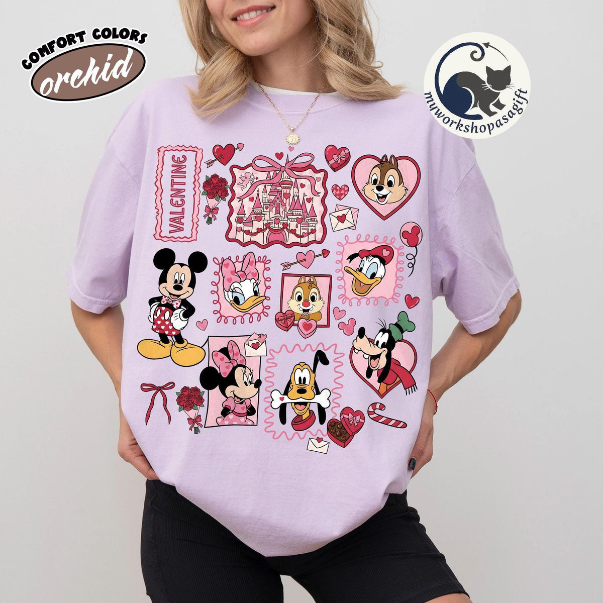 Disney Valentine Mickey & Friends Shirts — Bella+Canvas Tee fan art by Snagva (5)