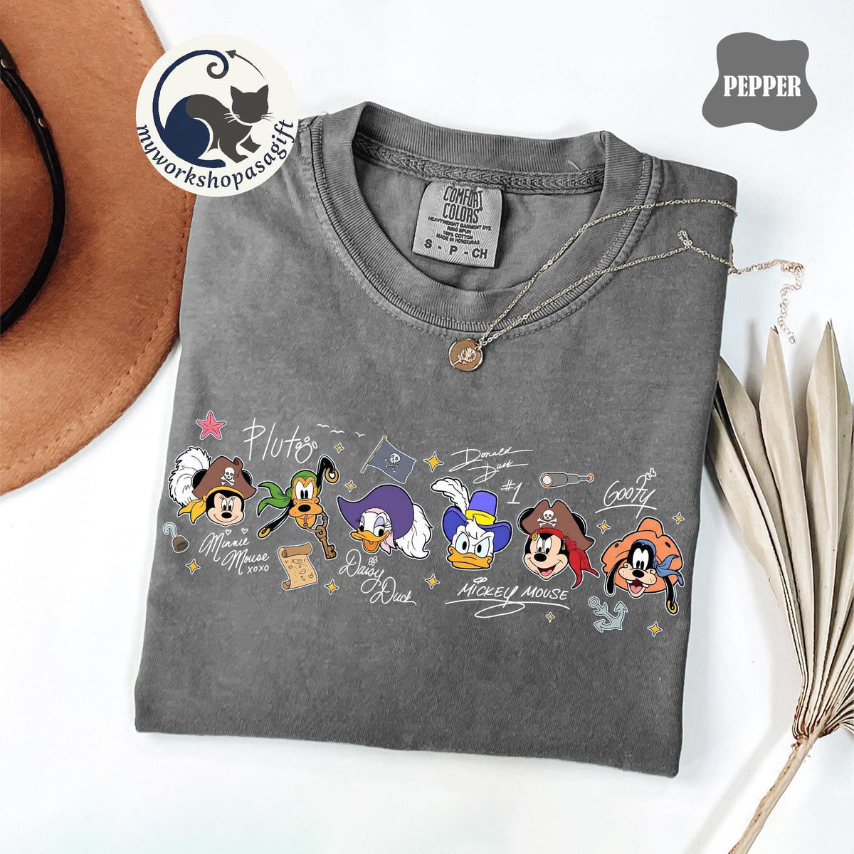 Disney Pirates Mickey & Friends Signatures — Gildan Hoodie fan art by Snagva (4)