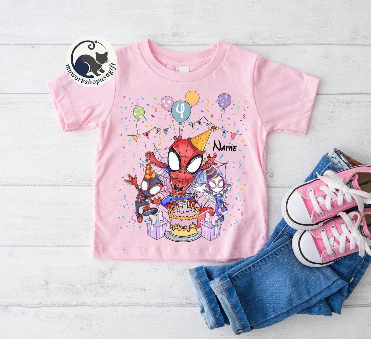 Custom Spidey Friends Birthday — Gildan Sweatshirt fan art by Snagva (3)