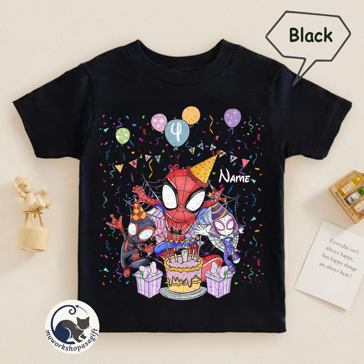 Custom Spidey Friends Birthday — Comfort Colors Tee fan art by Snagva (4)