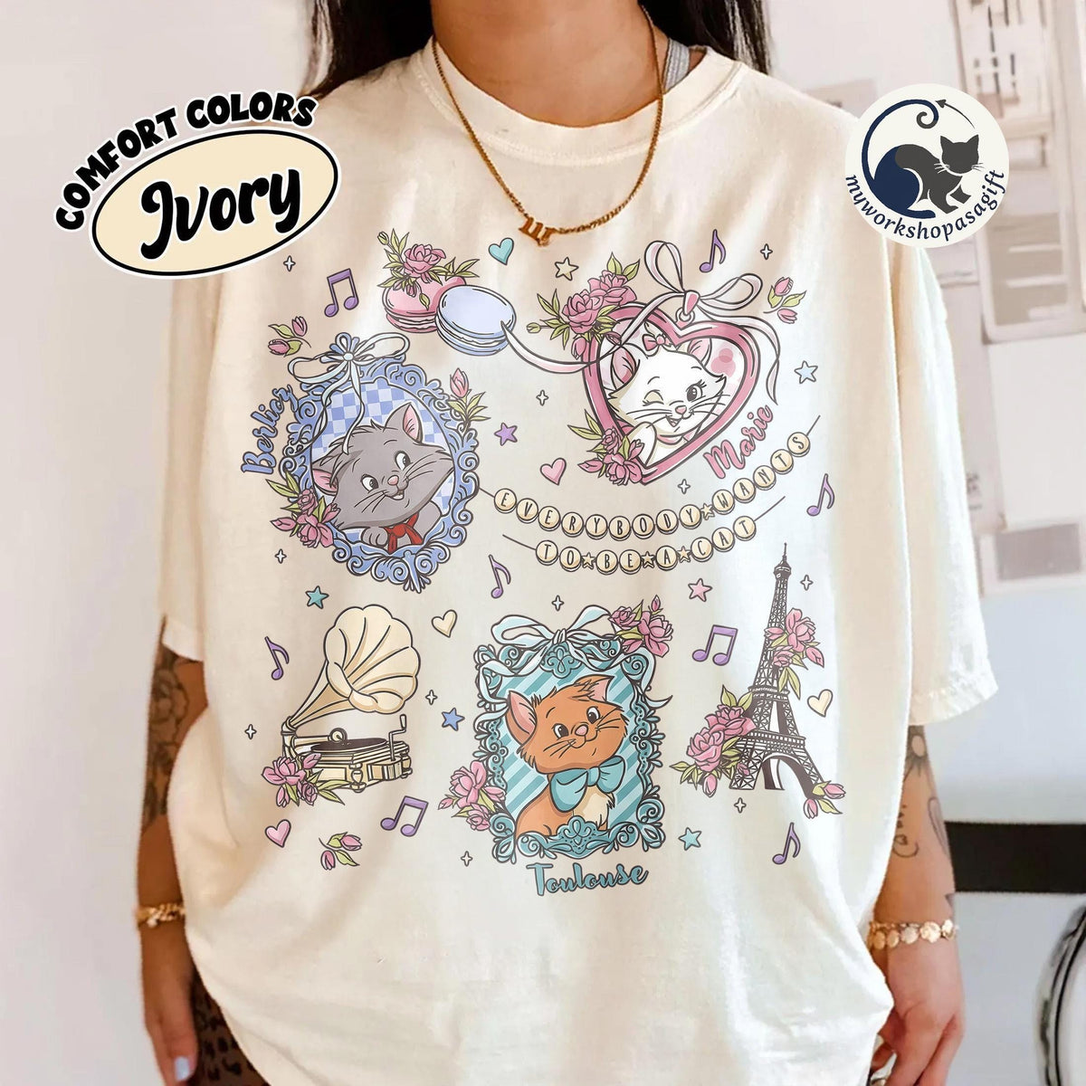 Coquette Bows Disney Aristocats — Bella+Canvas Tee fan art by Snagva (2)