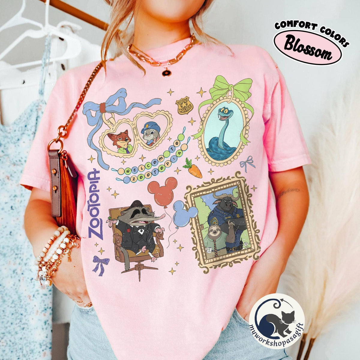 Zootopia 2 Characters Coquette Bow — Bella+Canvas Tee fan art by Snagva
