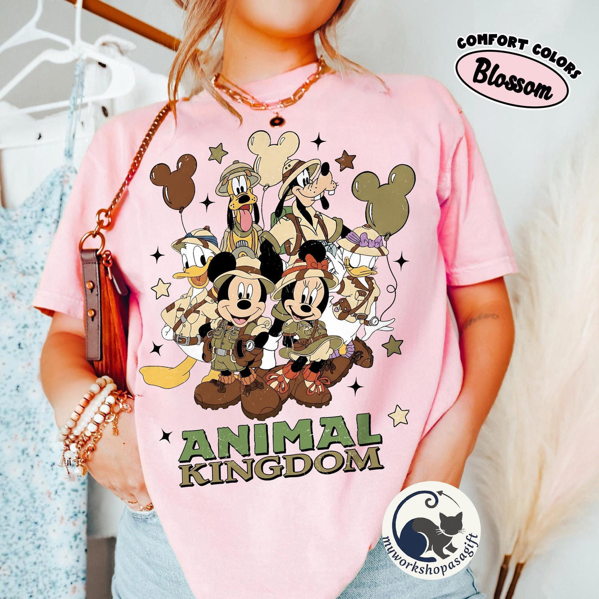 Coquette Bow Mickey Safari Christmas 2025 — Bella+Canvas Tee fan art by Snagva