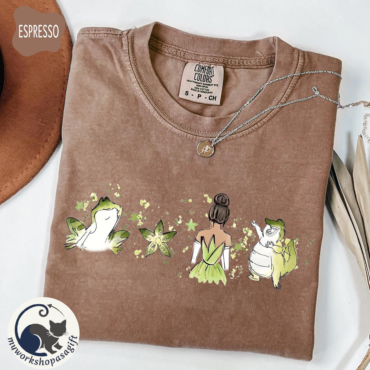Comfort Colors Tiana Watercolor Frog Princess — Comfort Colors Tee fan art by Snagva (3)