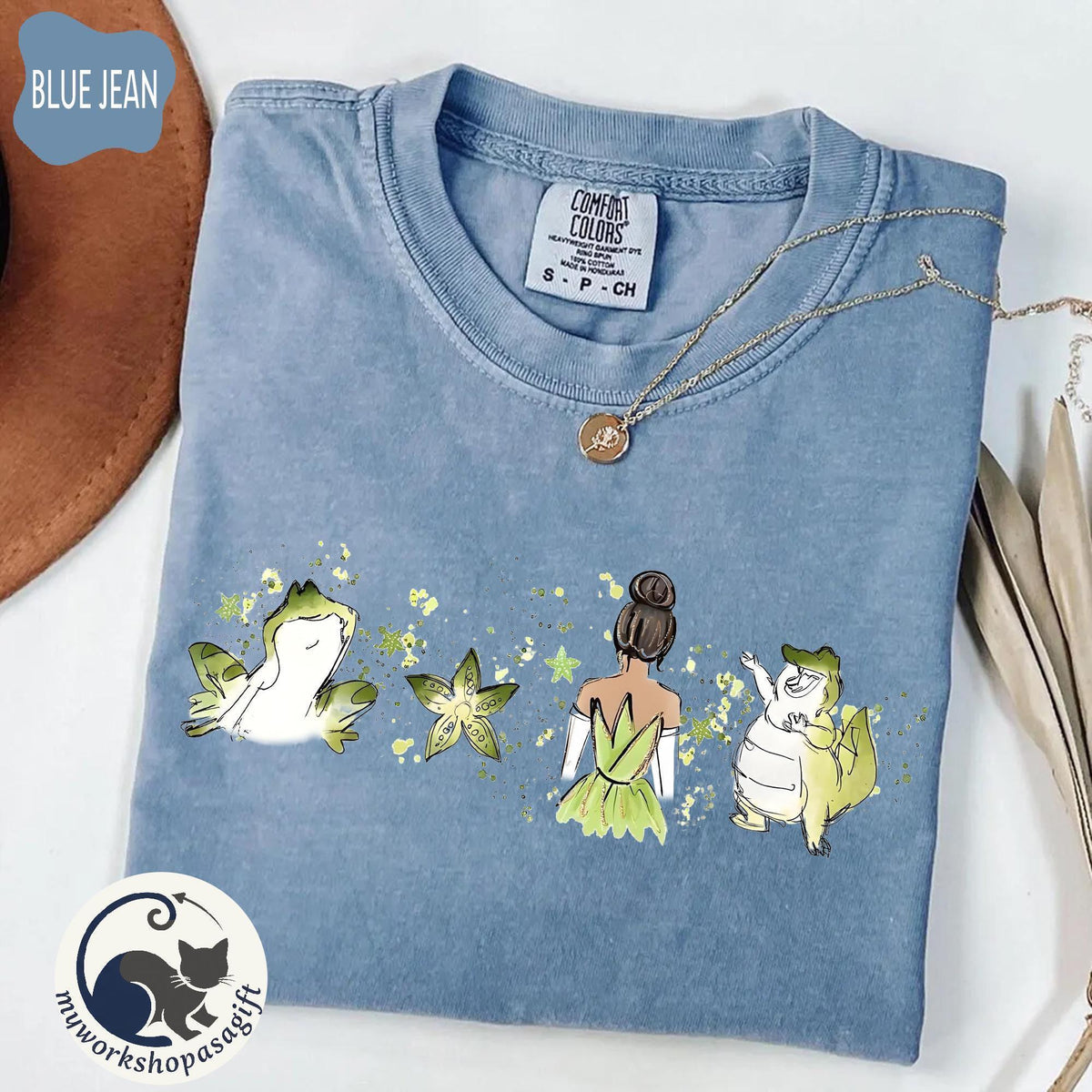 Comfort Colors Tiana Watercolor Frog Princess — Gildan Hoodie fan art by Snagva (4)