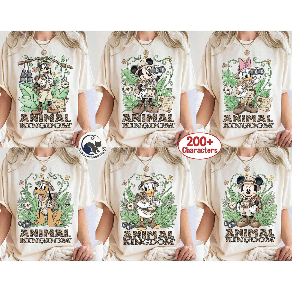 Comfort Colors Safari Mickey & Friends — Bella+Canvas Tee fan art by Snagva
