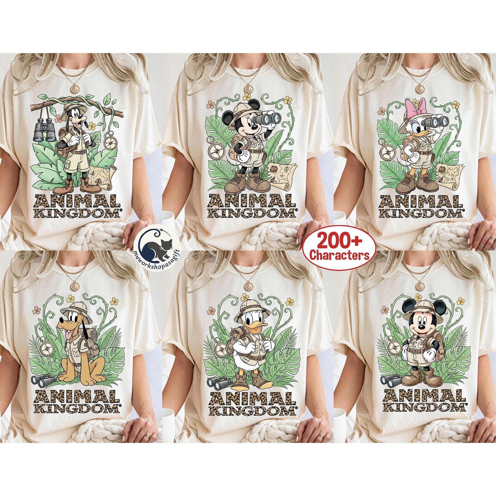 Comfort Colors Safari Mickey & Friends — Gildan Hoodie fan art by Snagva
