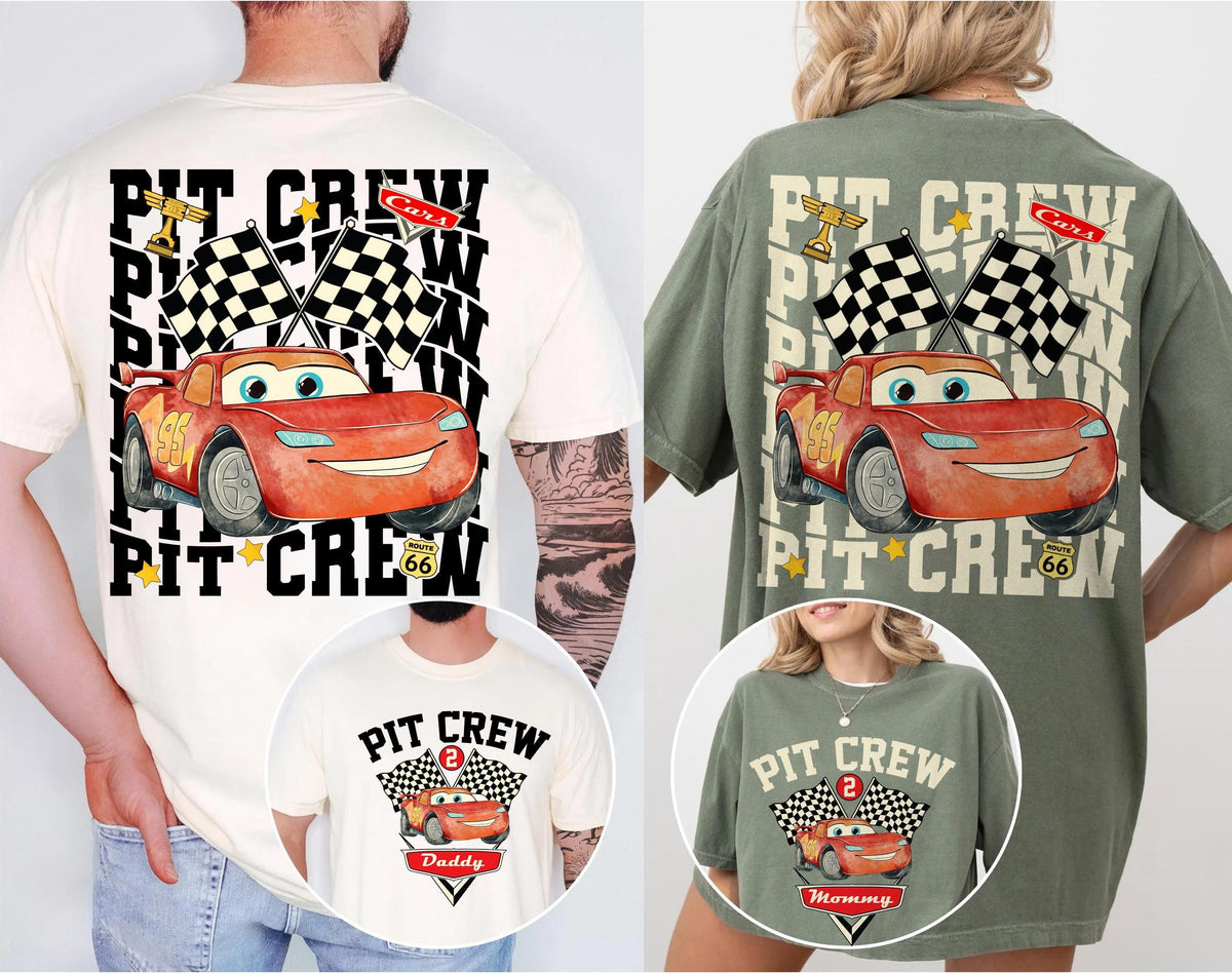 Custom Birthday Two Fast Pit Crew Lightning McQueen Shirts — Bella+Canvas Tee fan art by Snagva (5)