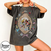 Retro Coquette Bows Watercolor Disney Princess — Gildan Sweatshirt fan art by Snagva (2)