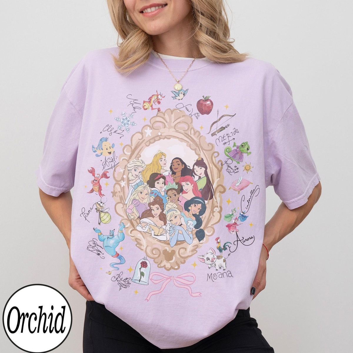 Retro Coquette Bows Watercolor Disney Princess — Gildan Sweatshirt fan art by Snagva (6)