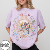 Retro Coquette Bows Watercolor Disney Princess — Comfort Colors Tee fan art by Snagva (6)