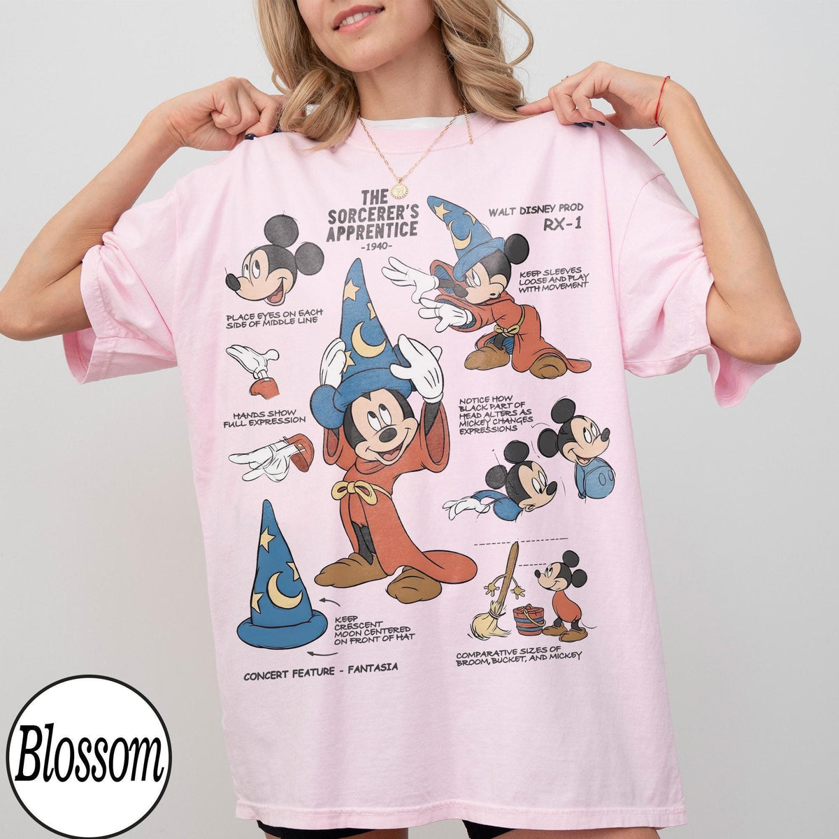 Retro Disney The Sorcerers Apprentice Fantasia Mickey Sketch — Gildan Hoodie fan art by Snagva