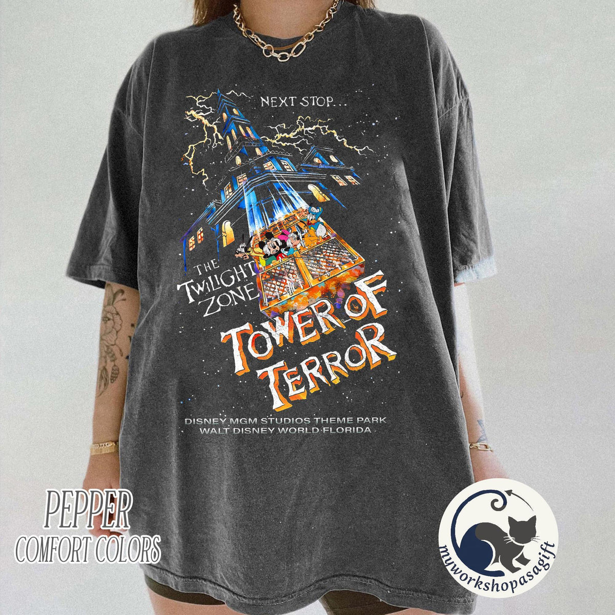 Retro Retro Disney Tower Of Terror — Gildan Hoodie fan art by Snagva (2)