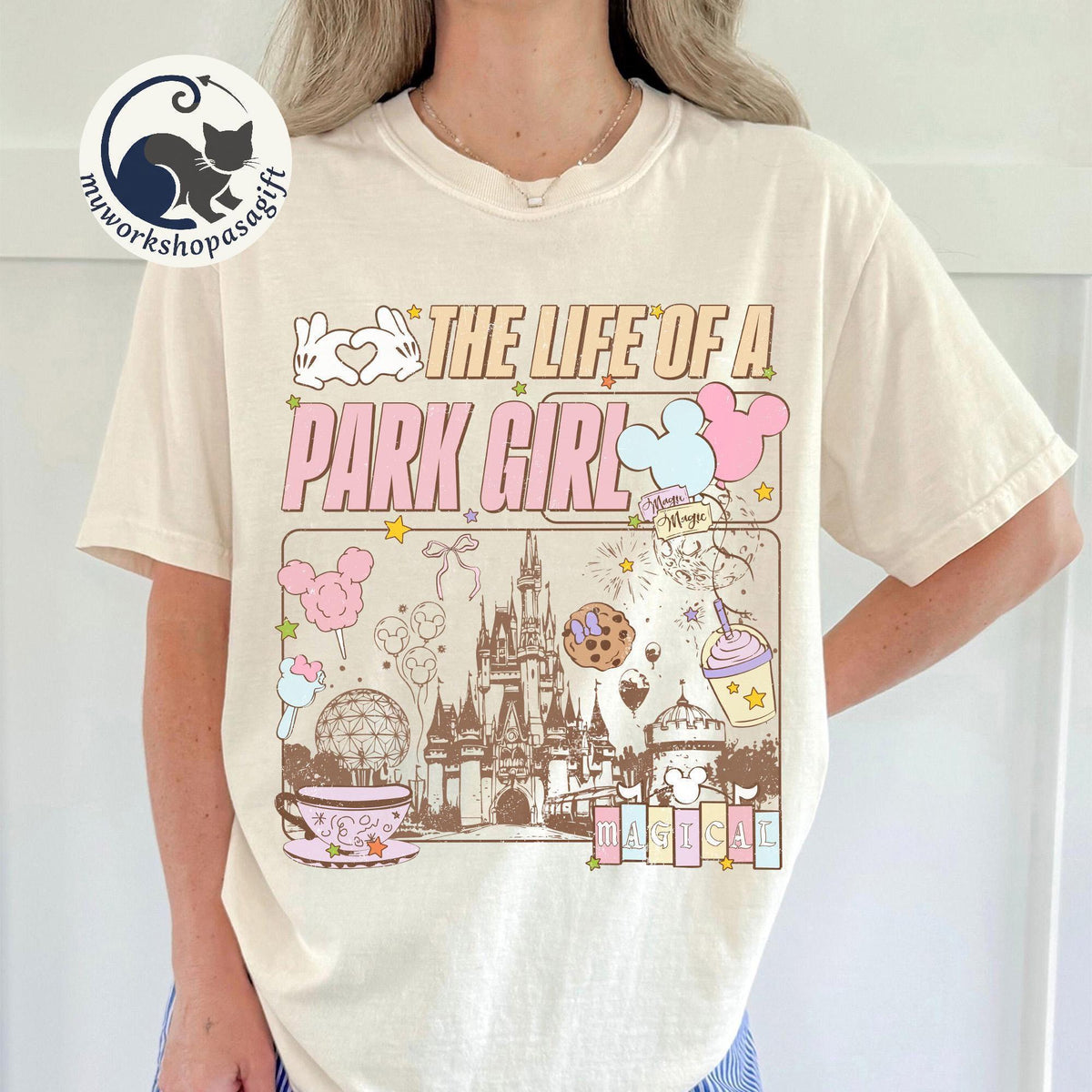 Retro The Life Of A Park Girl Disney Castle — Gildan Hoodie fan art by Snagva