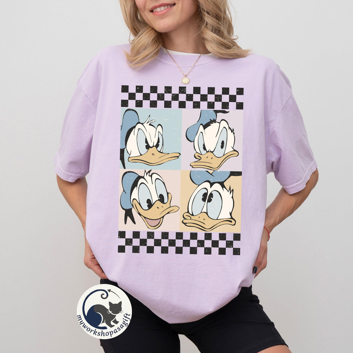 Retro Mickey and Friends Checkered — Bella+Canvas Tee fan art by Snagva (3)