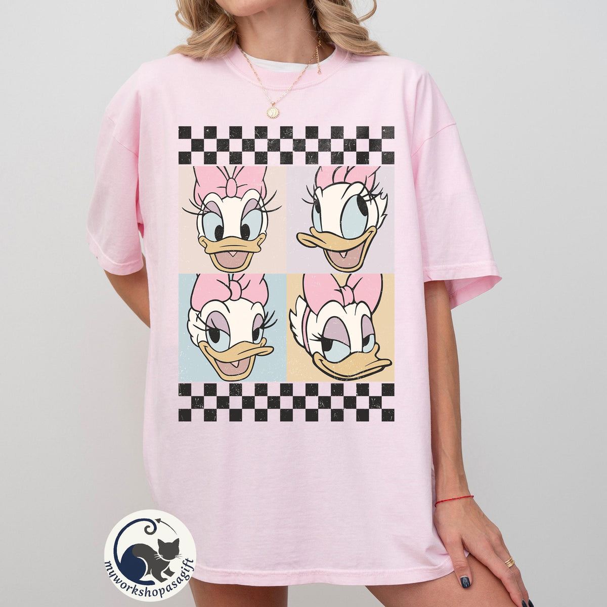 Retro Mickey and Friends Checkered — Bella+Canvas Tee fan art by Snagva (4)