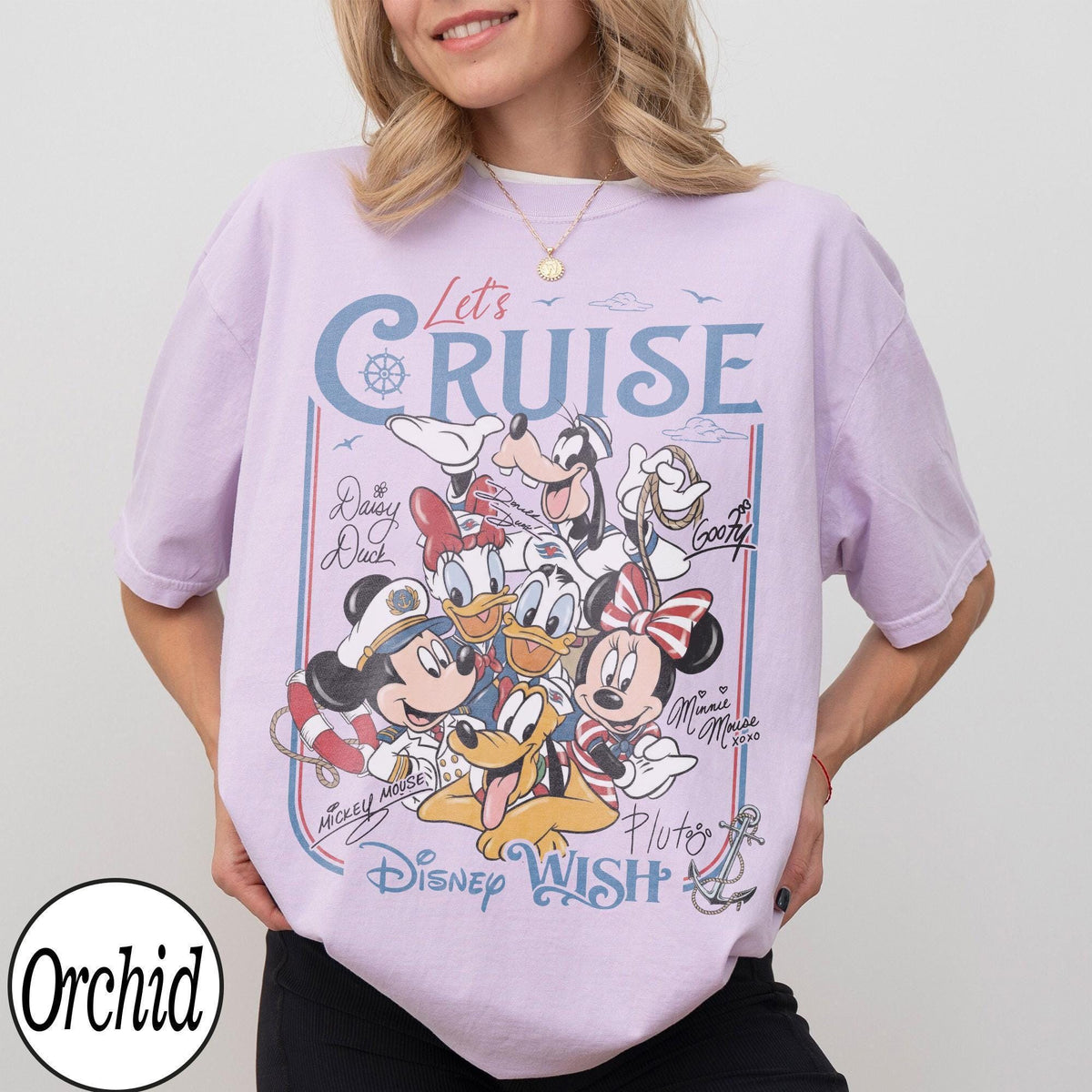 Customize Disney Mickey and Friends Let's Cruise Line — Gildan Sweatshirt fan art by Snagva (2)