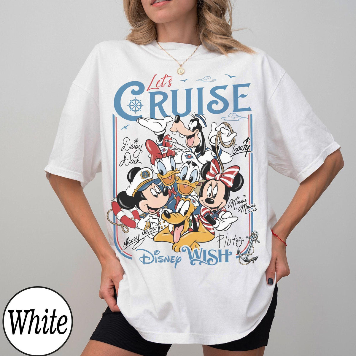 Customize Disney Mickey and Friends Let's Cruise Line — Gildan Hoodie fan art by Snagva (6)