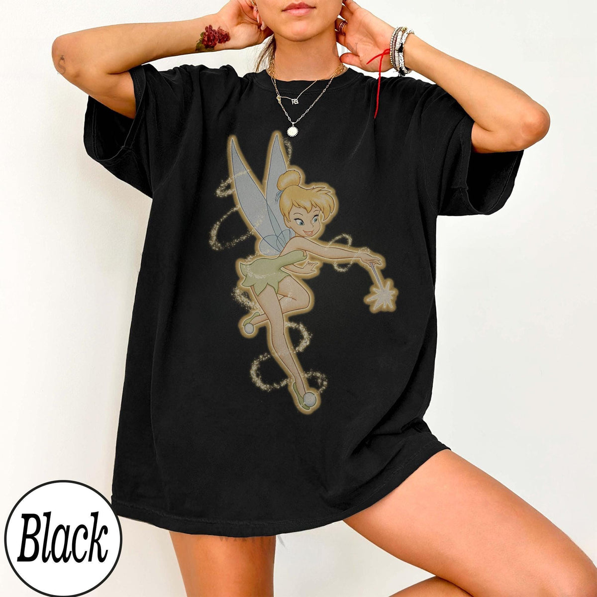 Retro Comfort Colors Disney Peter Pan Tinker Bell — Bella+Canvas Tee fan art by Snagva (6)