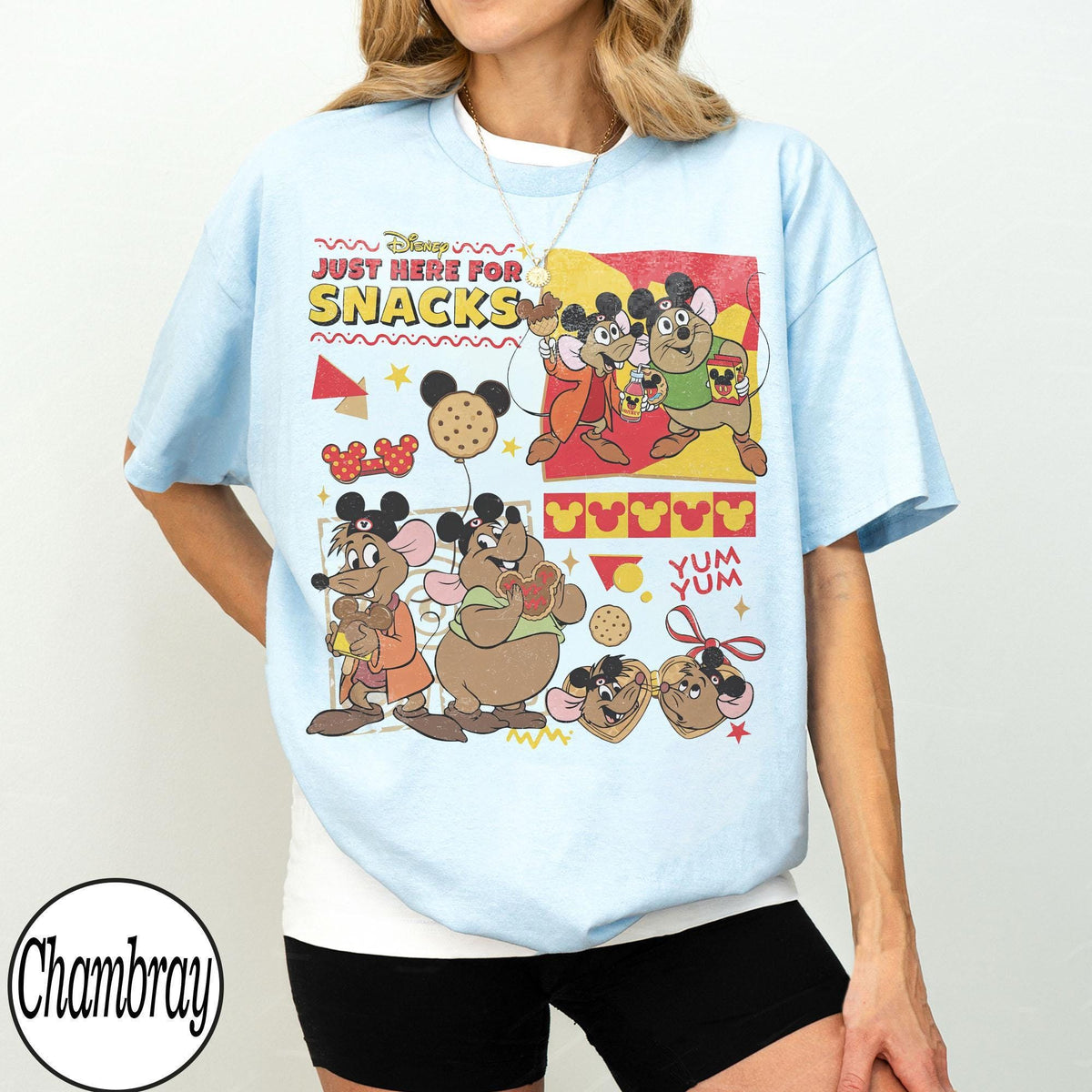 Retro Cinderella Jaq Gus Snack — Bella+Canvas Tee fan art by Snagva (3)