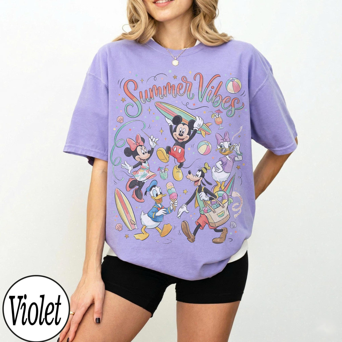 Retro Disney Summer Vibes — Comfort Colors Tee fan art by Snagva (2)