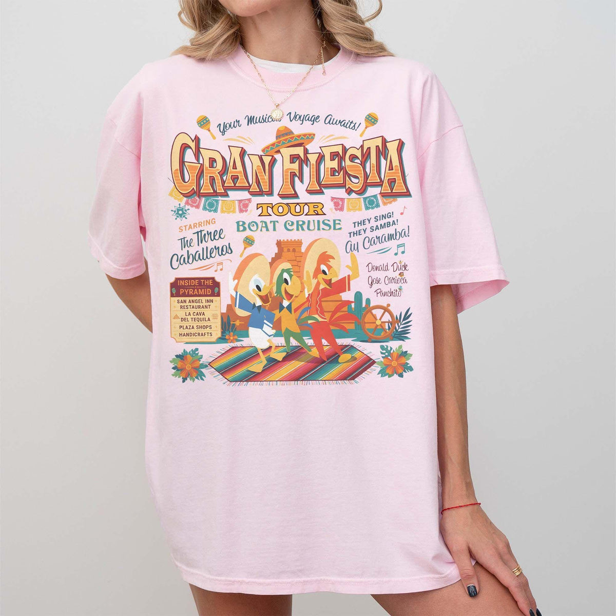 Retro The Three Caballeros Gran Fiesta Tour Boat Cruise Comf — Comfort Colors Tee fan art by Snagva