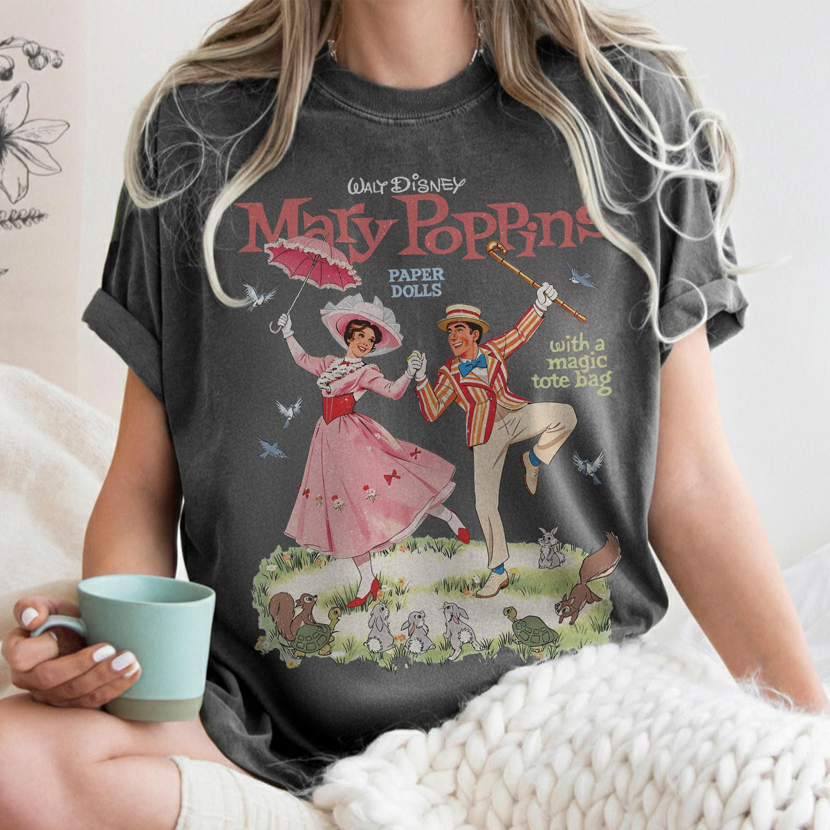 Comfort Colors Watercolor Walt Disney Mary Poppins and Bert  — Gildan Hoodie fan art by Snagva (2)