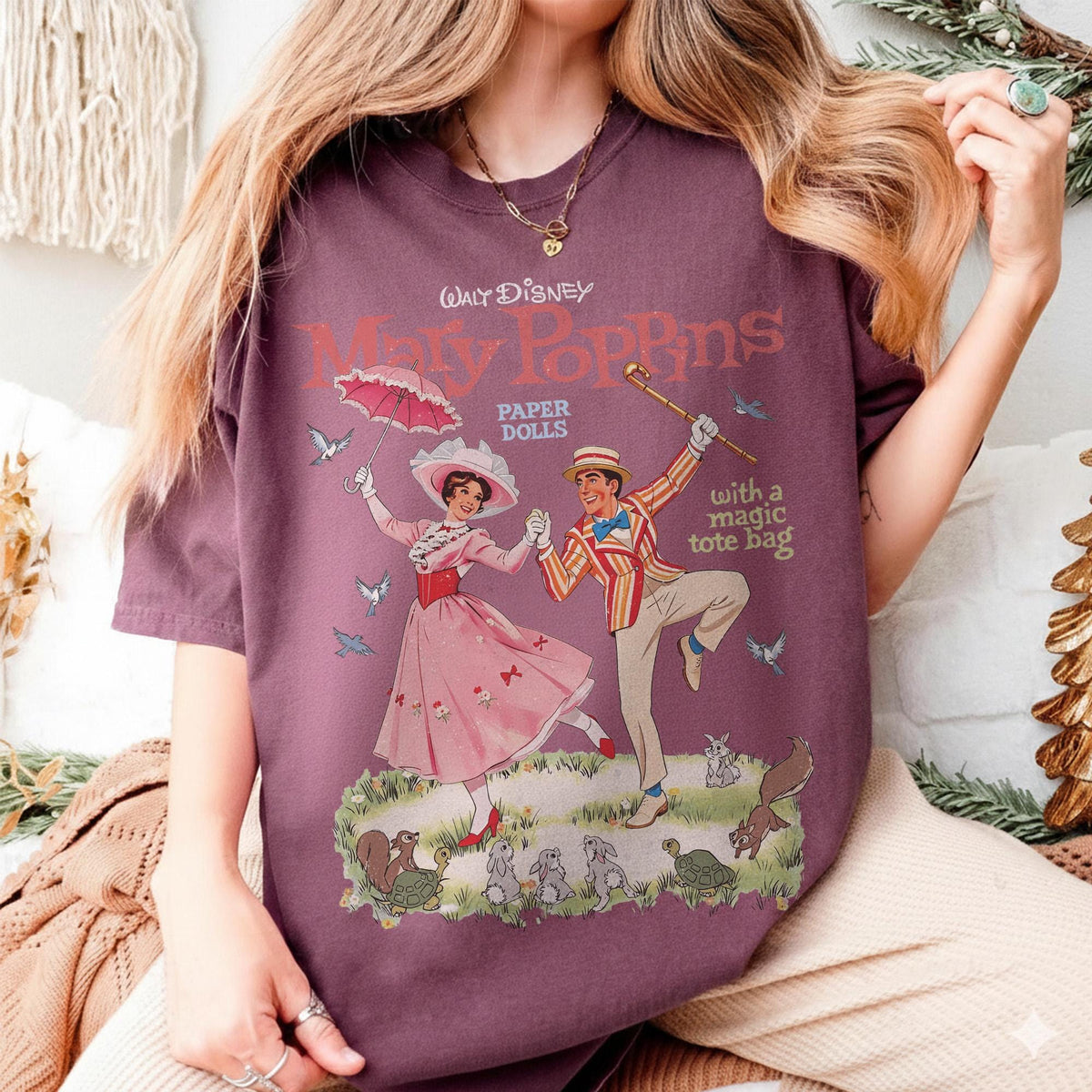 Comfort Colors Watercolor Walt Disney Mary Poppins and Bert  — Bella+Canvas Tee fan art by Snagva (6)