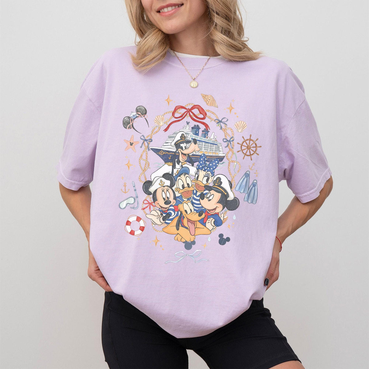 Retro Coquette Mickey and Friends Cruise — Gildan Sweatshirt fan art by Snagva (3)